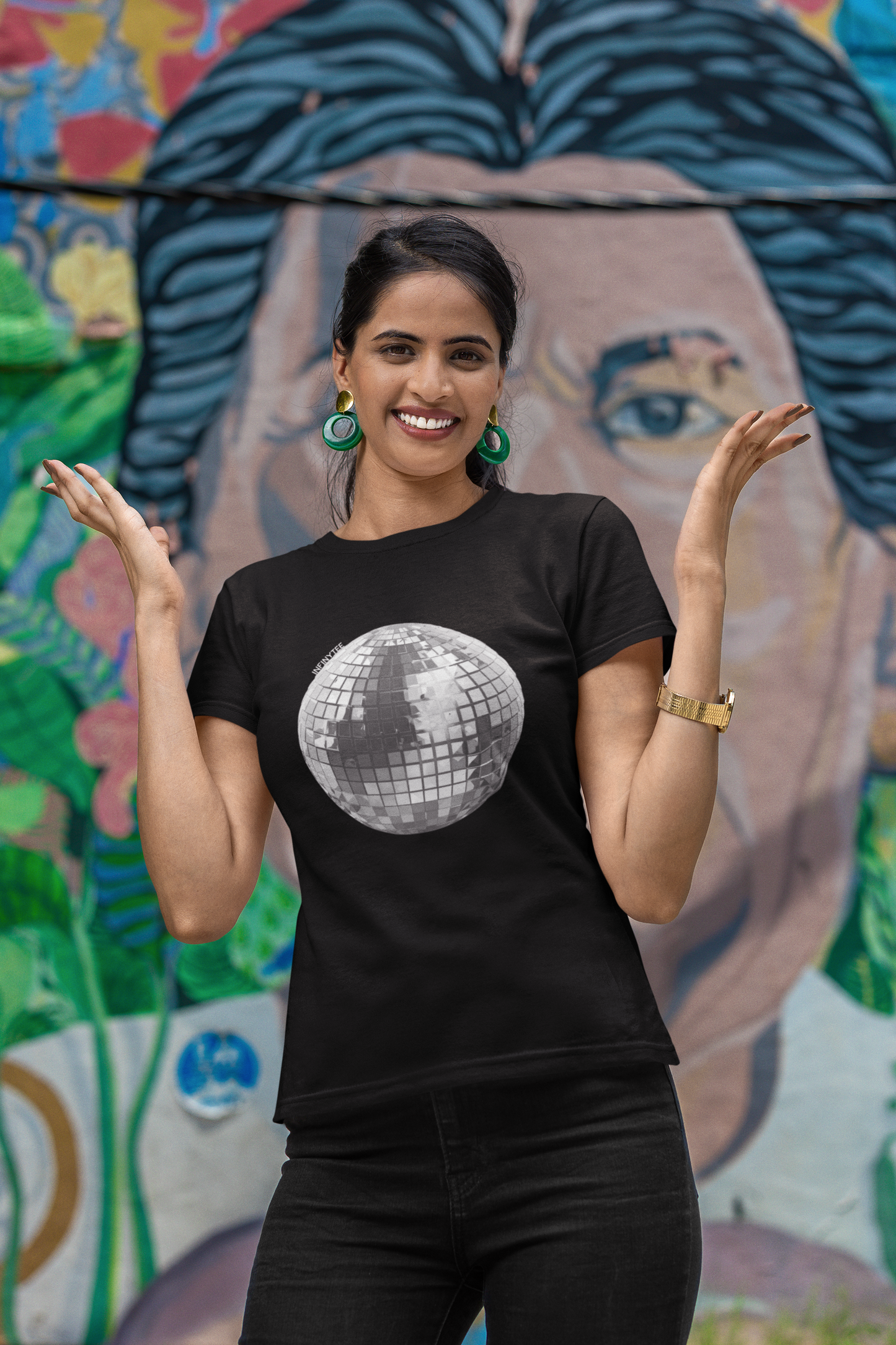InfinyTee Disco-Shirt Schwarz